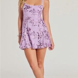 Sequin embellished party dress